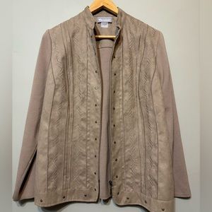 TANJAY Vintage Suede-Like Cotton Blend Zip Up Jacket